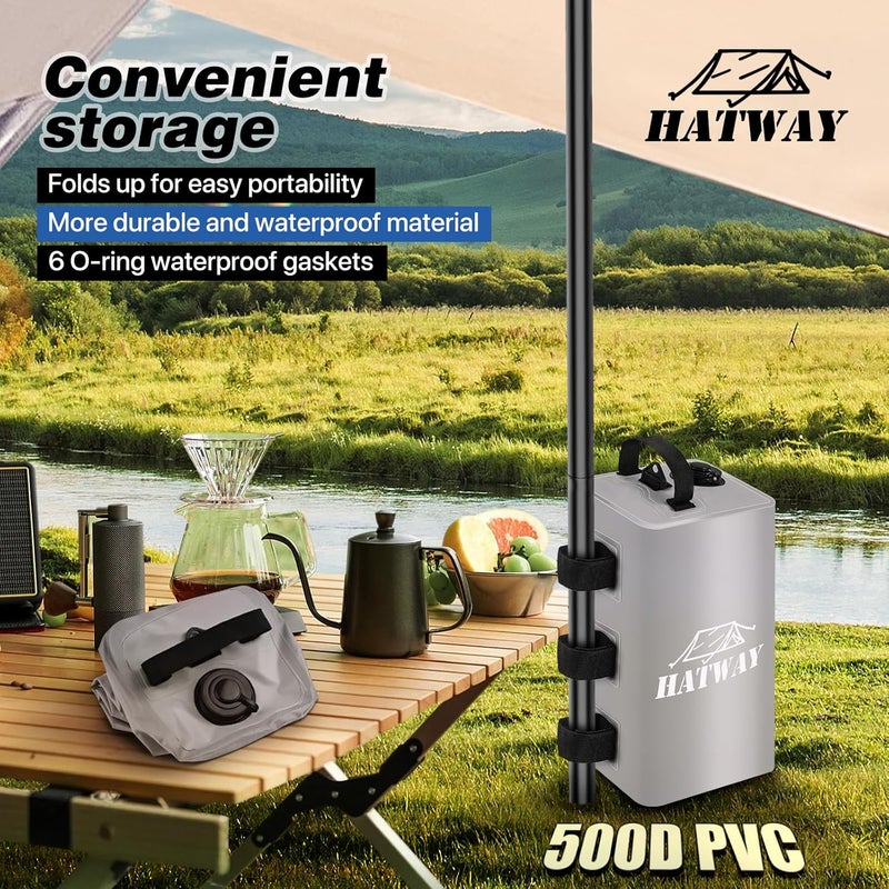 Hatway Canopy Water Weight Bag,88 LBS Water Tent Weights Set of 4 Leg Weights for Pop Up Canopy,Gazebo,Canopies,Tent-4 * 10L-Gray - Image 2